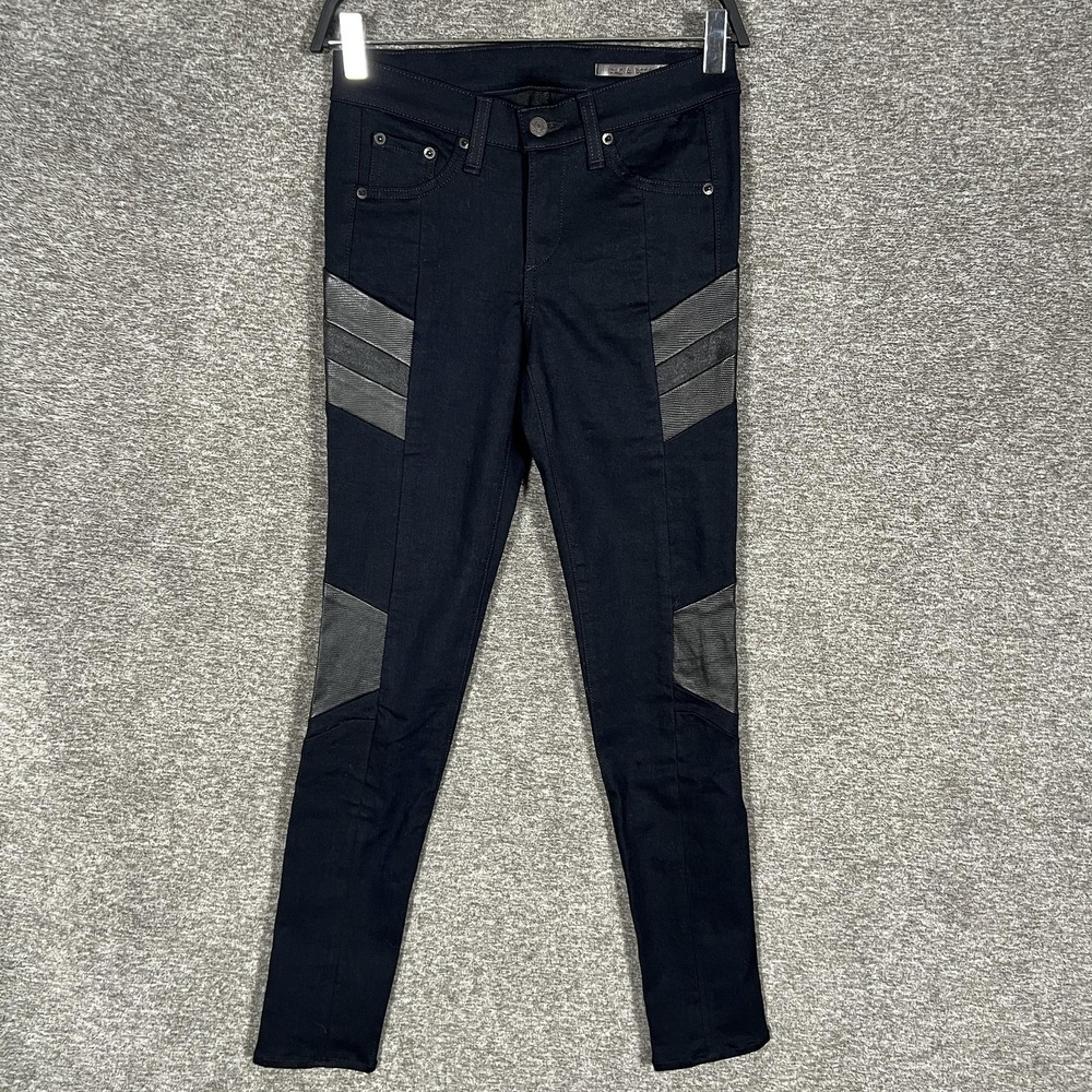 Rag & Bone Jay Jeans Womens 25 Navy Dark Wash Moto Skinny Denim‎ Stretch 25x29.5